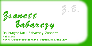 zsanett babarczy business card